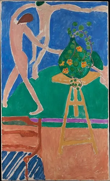 Nasturtiums with the Painting "Dance" I, by Henri Matisse, oil, 1912