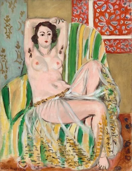Odalisque with Raised Arms, by Henri Matisse, oil, 1923