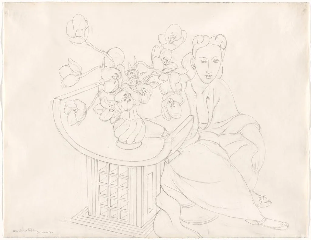 Untitled, by Henri Matisse, graphite, 1940