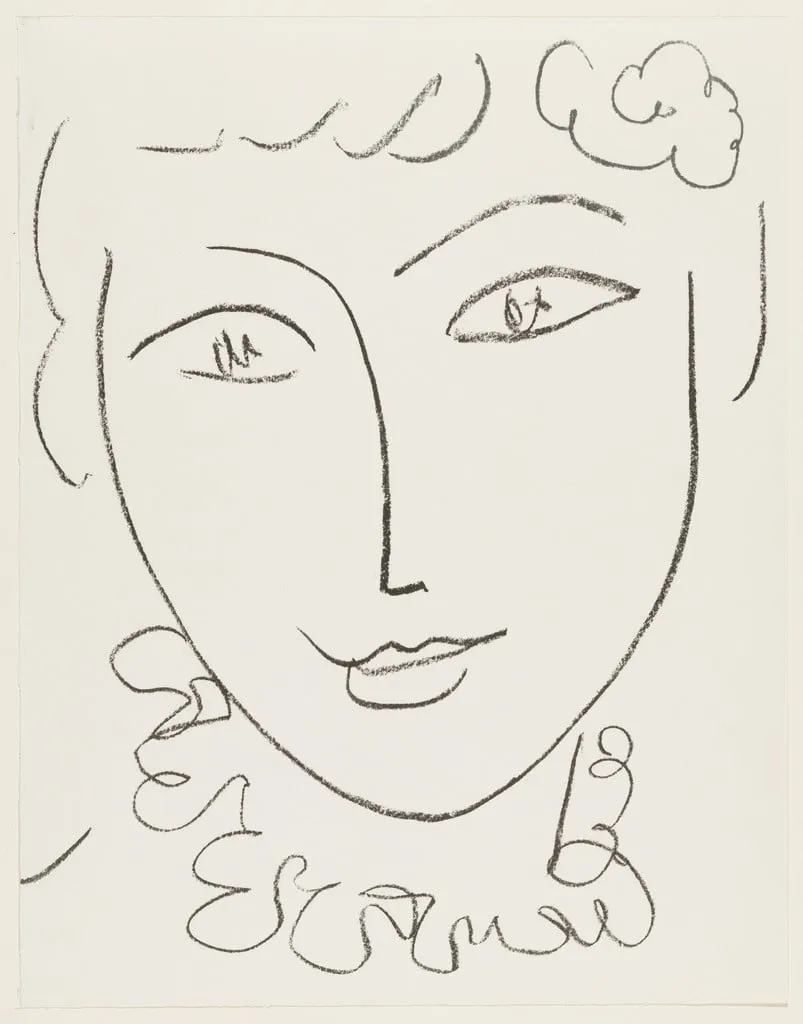 Untitled, by Henri Matisse, ink, 1954