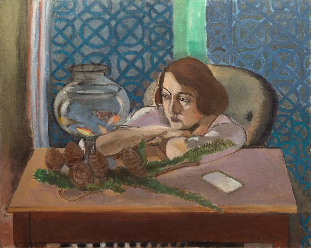 Woman before an Aquarium, by Henri Matisse, oil, 1922