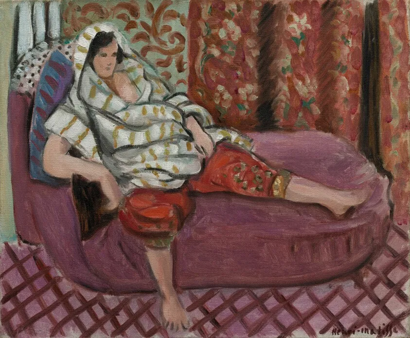 Woman on Rose Divan, by Henri Matisse, oil, 1921