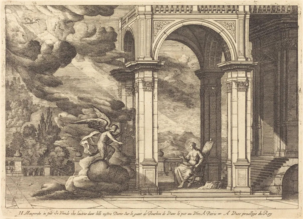 The Annunciation, by Henri Mauperché, ink, 1644
