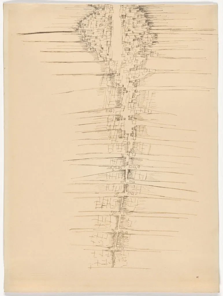 Untitled, by Henri Michaux, ink, 1955
