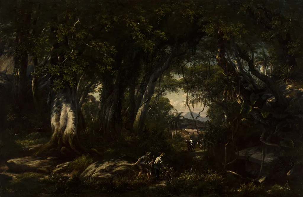 Cena na floresta da Tijuca (atribuído), by Henri Nicolas Vinet, oil, 1875