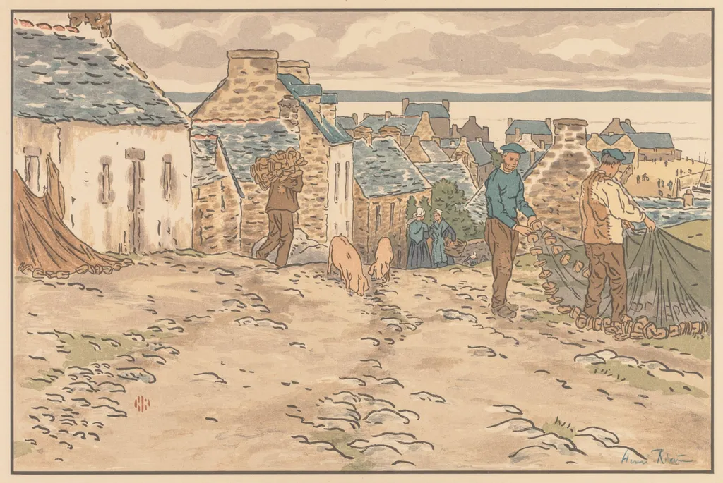 The Beautiful Countryside in Brittany: Street in Tréboul, by Henri Rivière, 1898