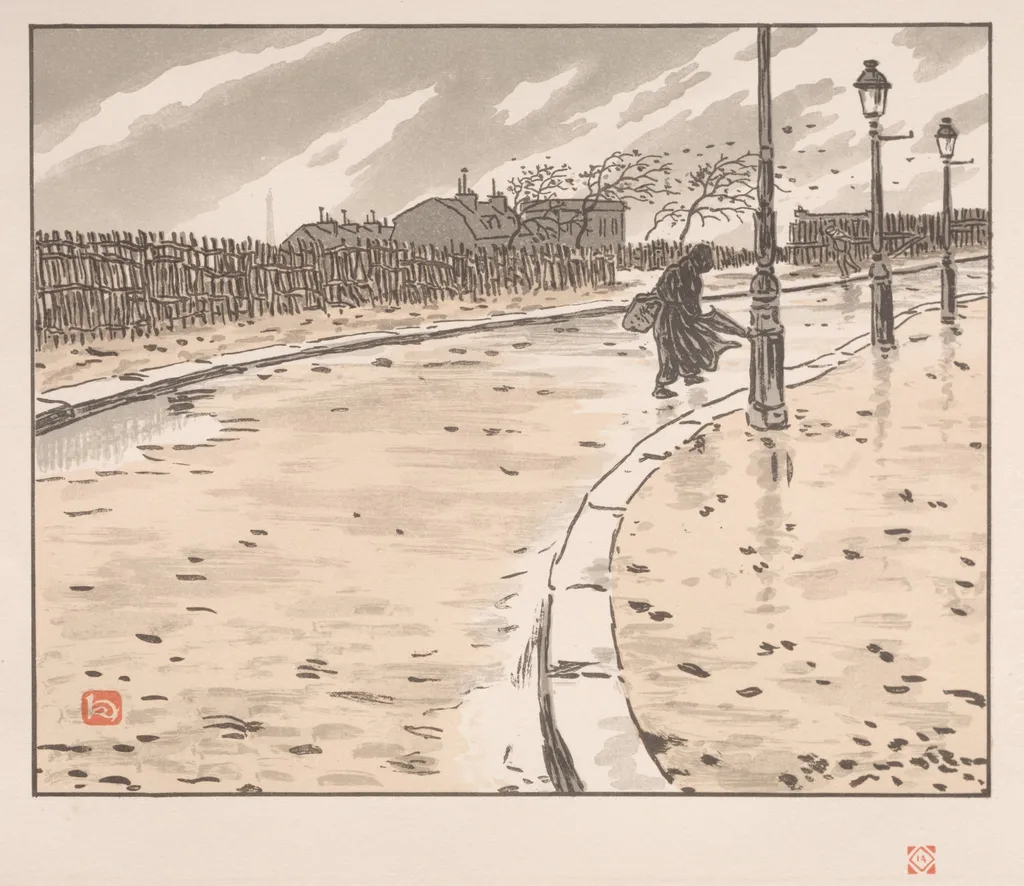 Thirty-Six Views of the Eiffel Tower: From Lamarck Street, by Henri Rivière, 1902