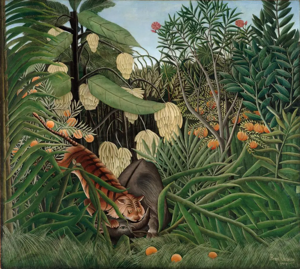 Fight between a Tiger and a Buffalo, by Henri Rousseau