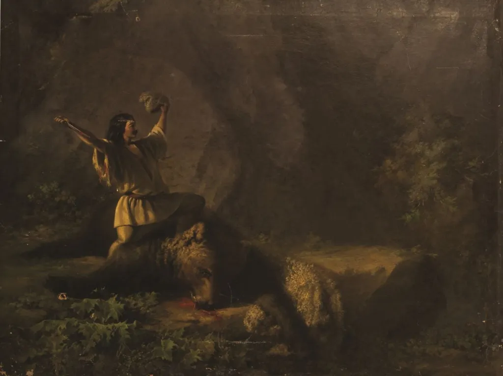 Vânătoare de urși, by Henric Trenk, unspecified, 1857
