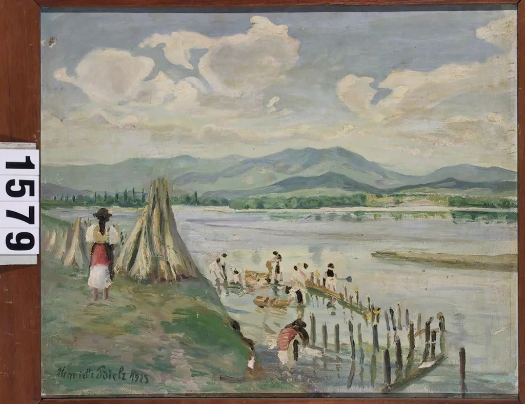 Femei spălând cânepă în Olt (Avrig), by Henriette Bielz, unspecified