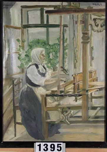 Țărancă la războiul de țesut, by Henriette Bielz