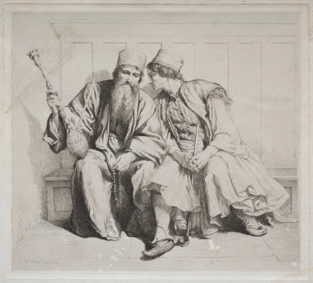 Young Greek Man in Conversation with a Priest, by Henriette Browne, 1804