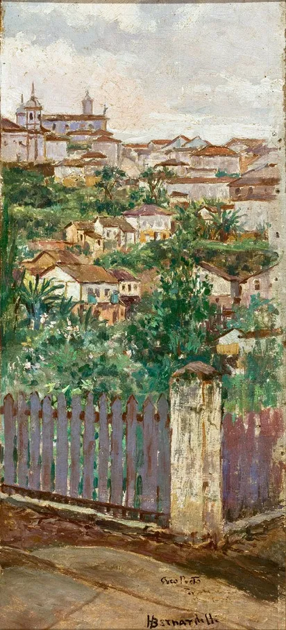 Landscape of Ouro Preto, by Henrique Bernardelli, oil, 1850