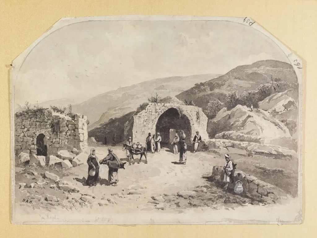 En Rogel, Holy Land, by Henry Andrew Harper, watercolor, 1893