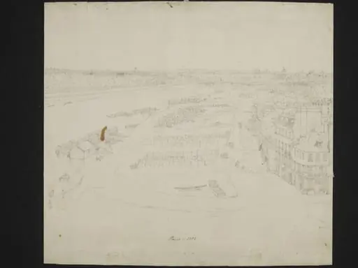 Preparatory drawing for a Panorama of Paris from the Seine, by Henry Aston Barker