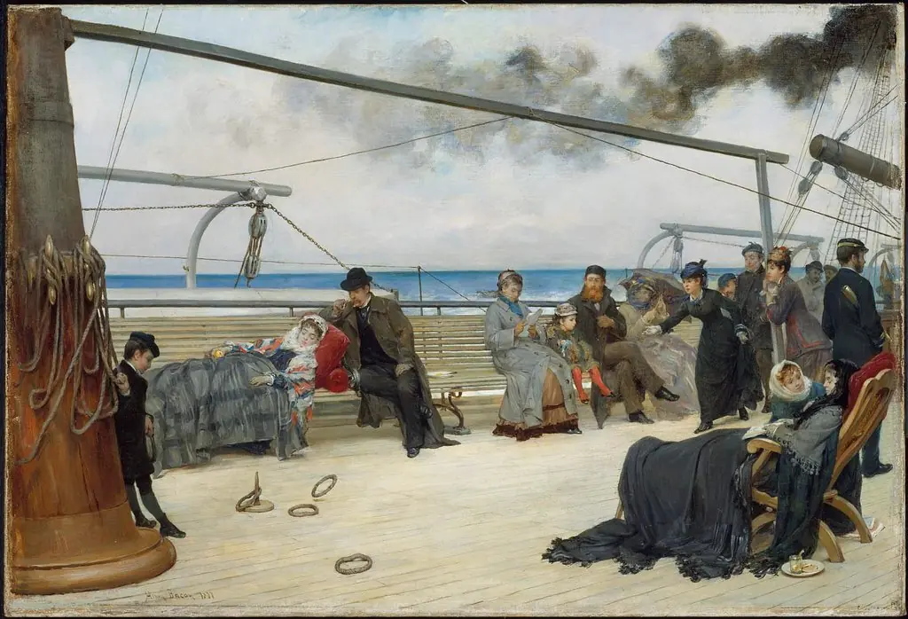 On the Open Sea-- The Transatlantic Steamship "Péreire", by Henry Bacon