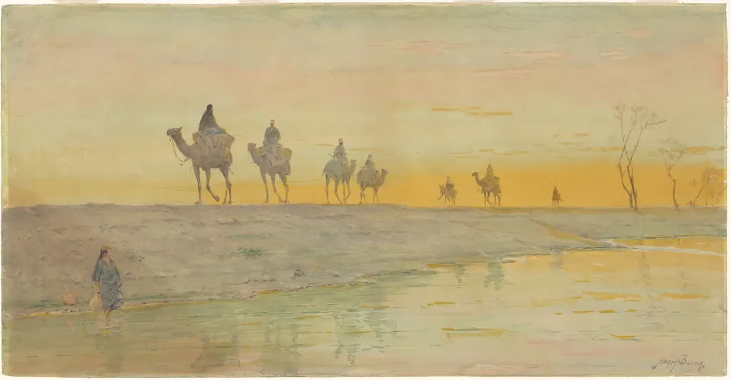 The Nile—Evening, by Henry Bacon, graphite, 1908