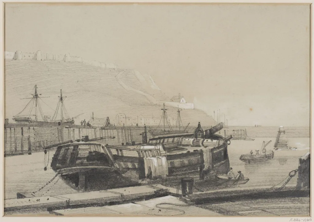 Scarborough Harbour, by Henry Barlow Carter, 1830