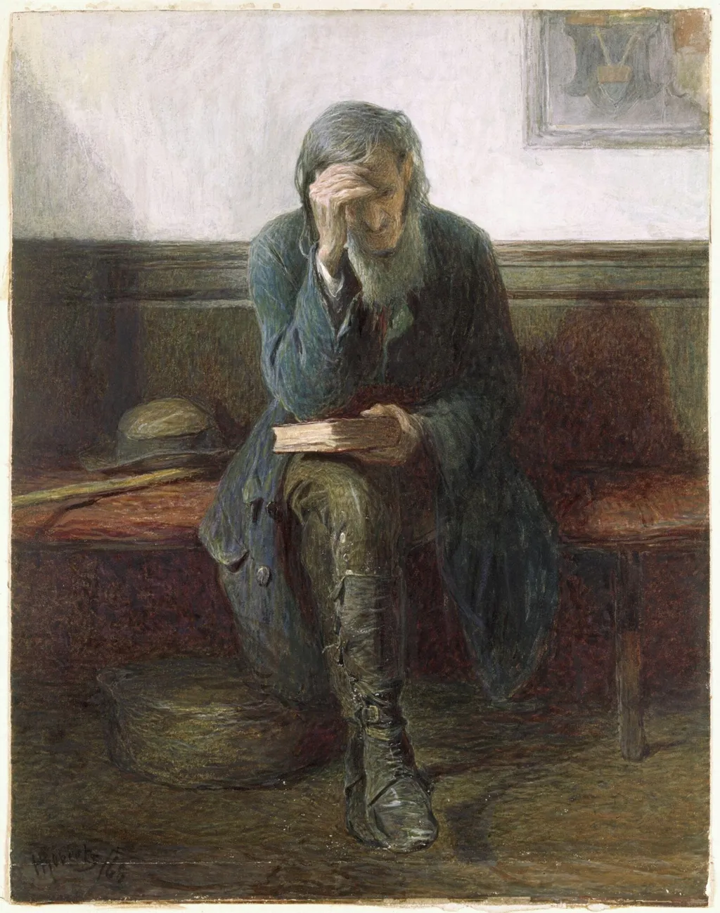 The Sermon, by Henry Benjamin Roberts, watercolor, 1868