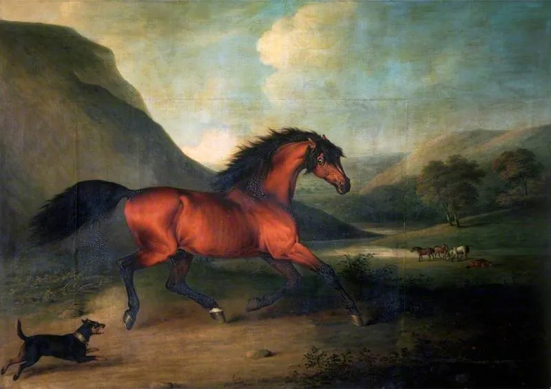 The English Blood-Horse 'Fidget', by Henry Bernard Chalon, oil, 1811