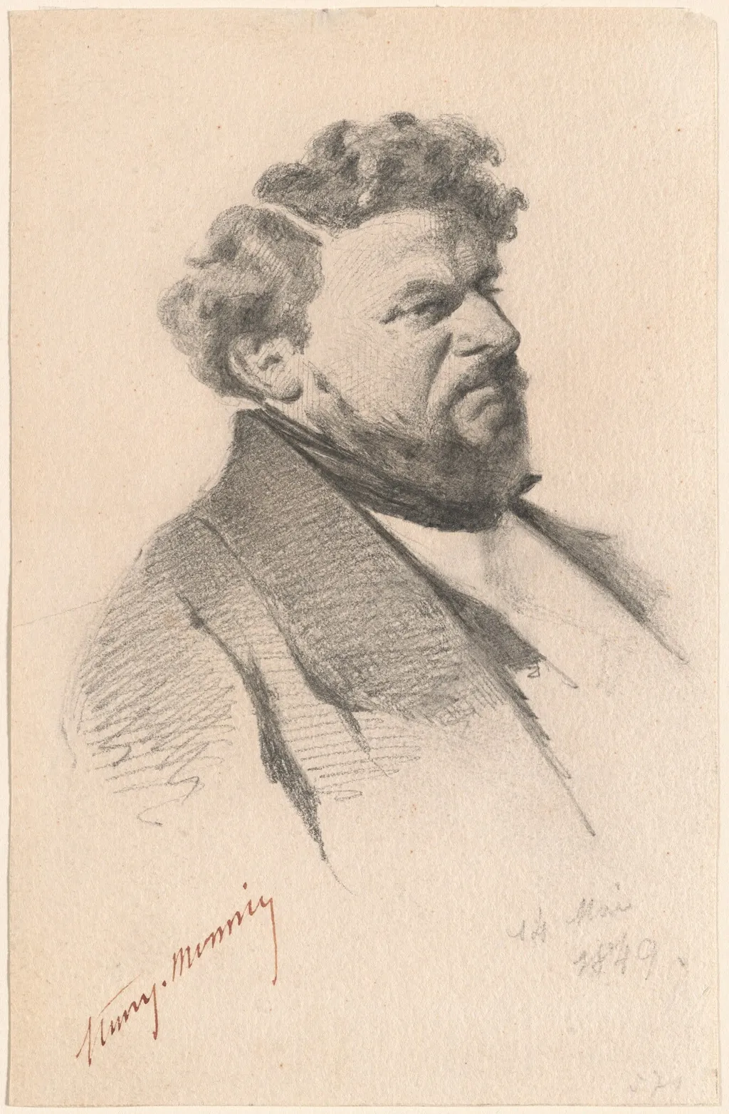 Portrait of a Man, by Henry Bonaventure Monnier, graphite, 1849