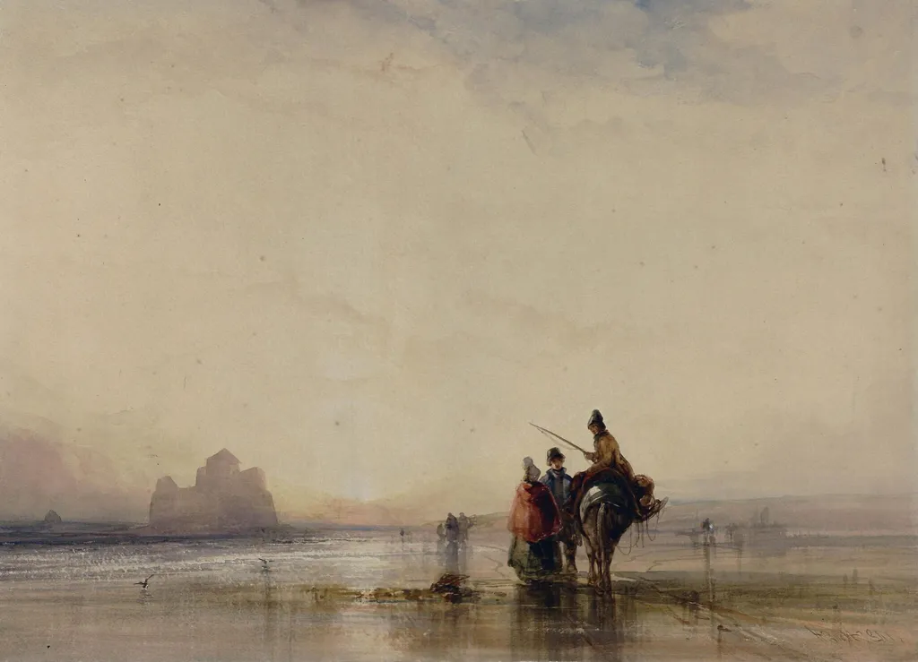 Low Tide, by Henry Bright, watercolor, 1841