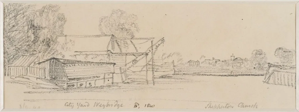 City Yard, Weybridge. Shepperton Church, by Henry Cole, 1840