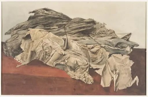 Drawing of a parcel of records in the Old Record Office, by Henry Cole