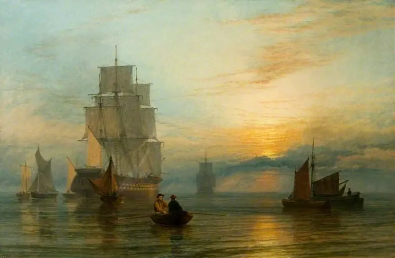 Shipping at Sunset, by Henry Dawson