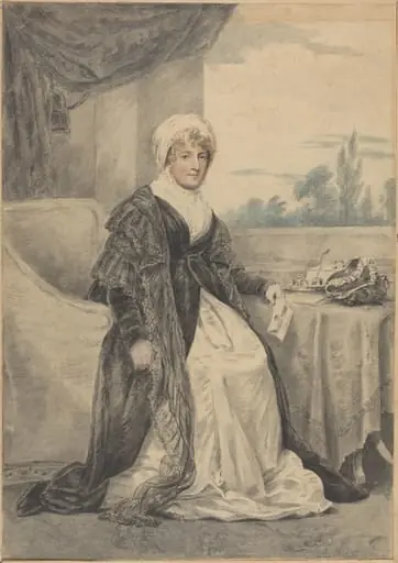 Woman Seated at a Table, Holding a Letter, by Henry Edridge