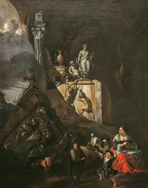 A Ruined Altar and Figures, by Henry Ferguson