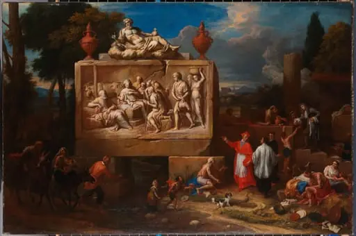 Fantasielandschap met de heilige Carlo Borromeo, by Henry Ferguson