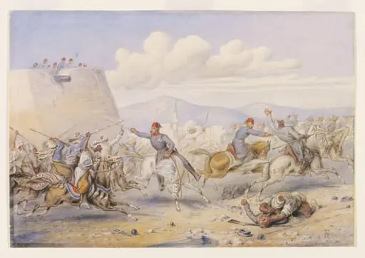Skirmishes between Turkish Irregular Cavalry and Cossacks, by Henry Fitzcook