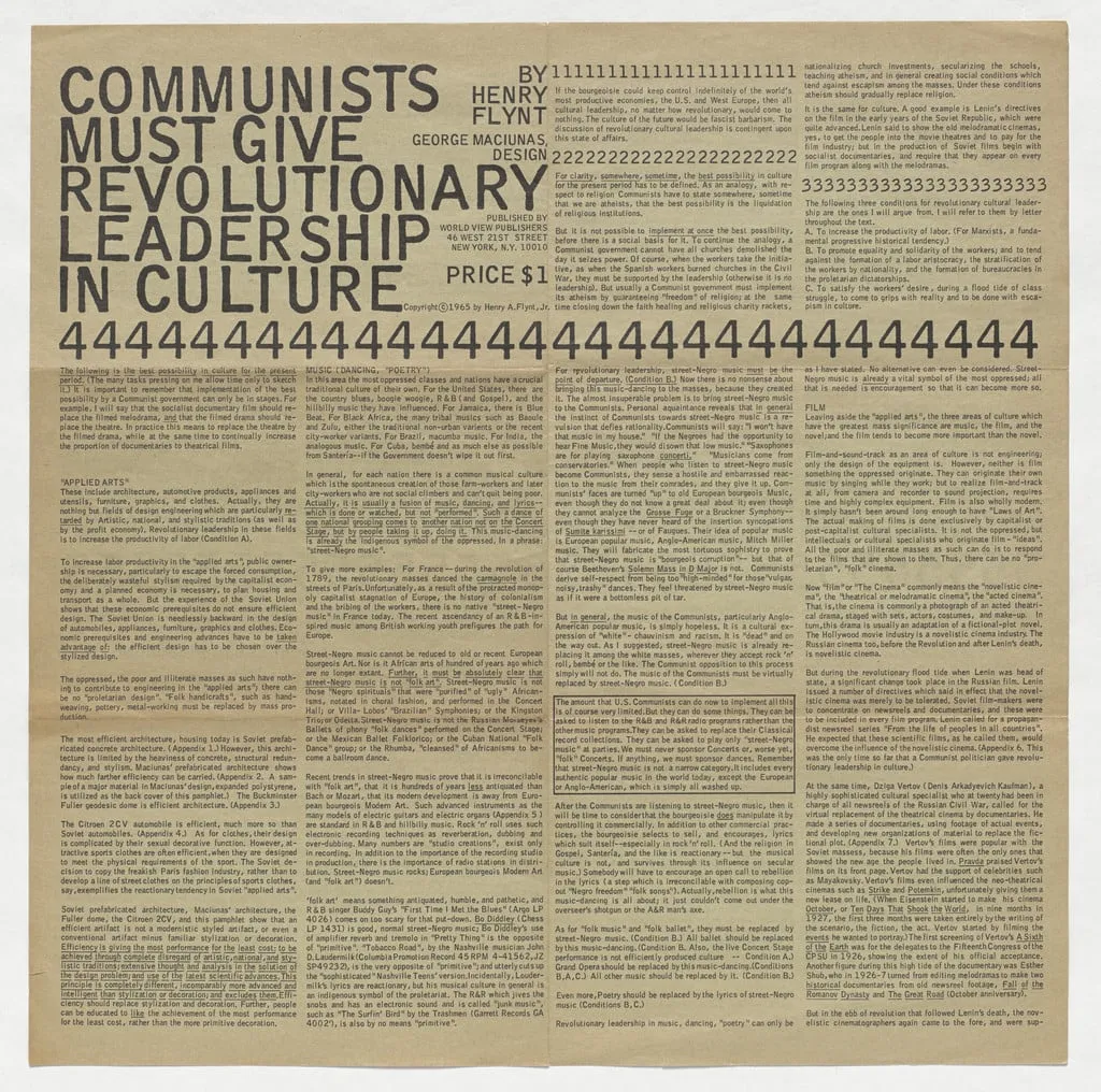 Untitled, by Henry Flynt, 1965