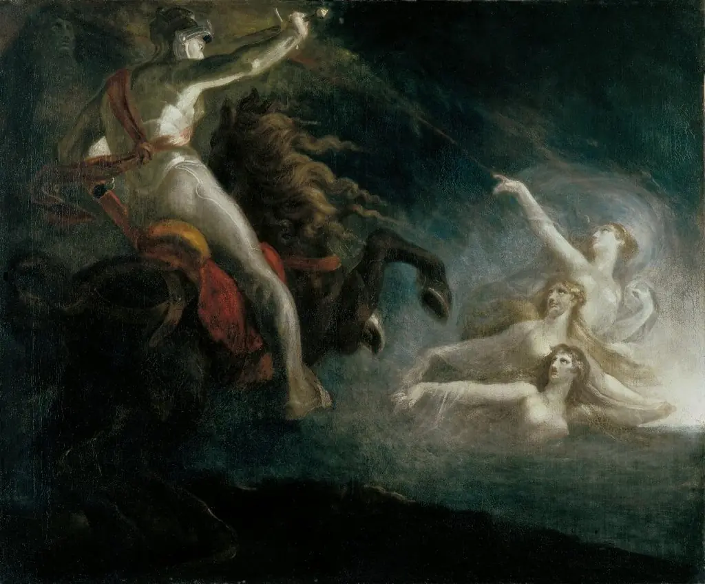 Die Donaunixen prophezeien Hagen den unglücklichen Ausgang von Gunthers Zug, by Henry Fuseli