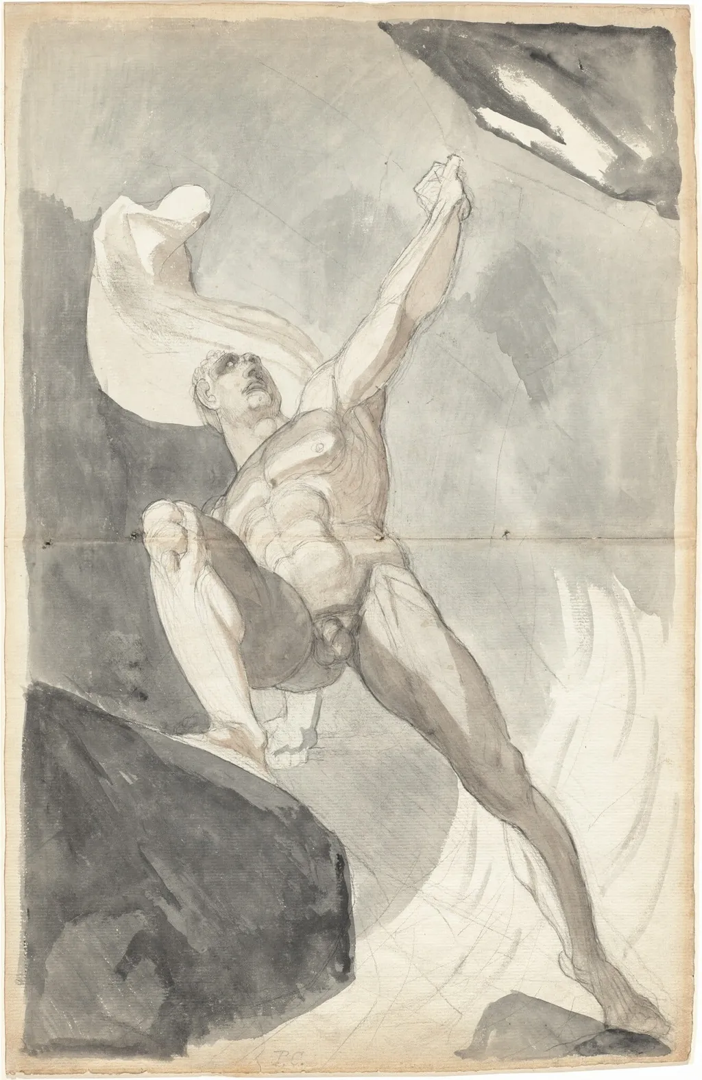 Satan Defying the Powers of Heaven, by Henry Fuseli, chalk, 1794