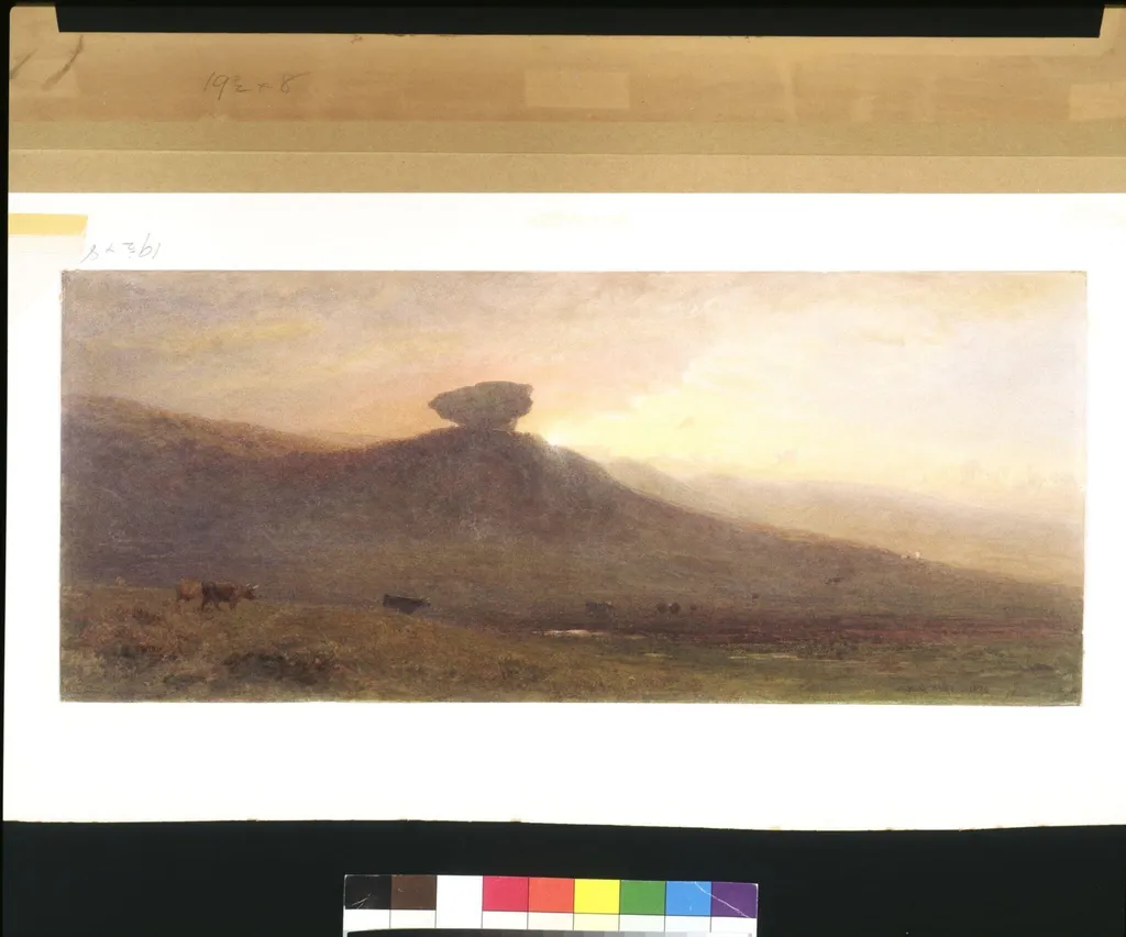 Agglestone, near Swanage, Dorsetshire, by Henry George VPRI Hine, watercolor, 1870