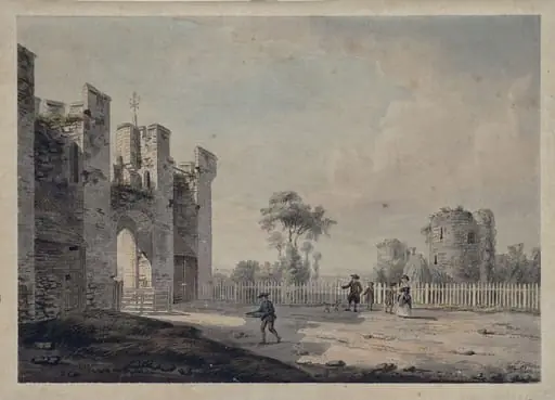 Interior view of the ruins of Cowling (or Cooling) Castle, Kent, by Henry Gilder