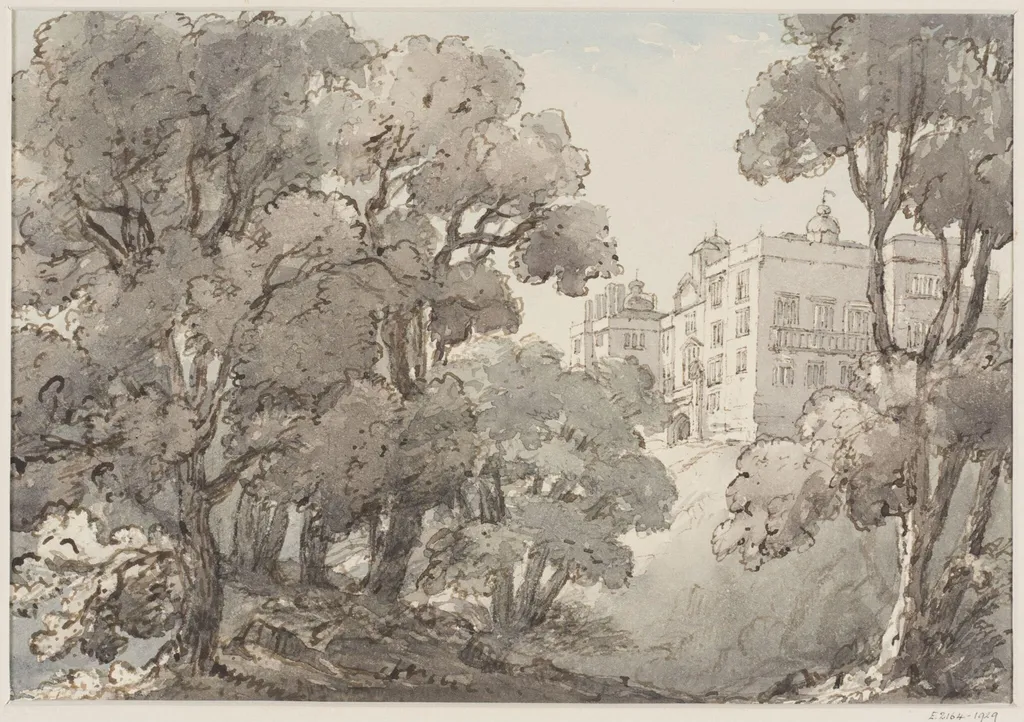 Beaudesert Park, near Lichfield, by Henry Harris Lines, 1818