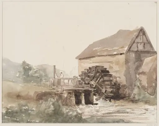 View of a water-mill near Ridware, by Henry Harris Lines
