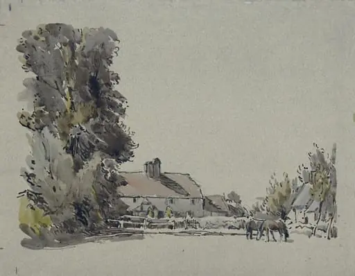 Farm and Trees, by Henry Herbert Bulman