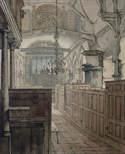 Interior of an old church, by Henry Hunt