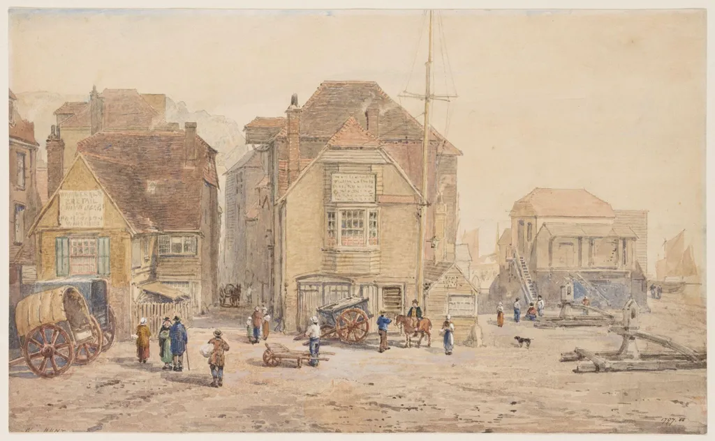 The old fishmarket at Hastings, by Henry Hunt, watercolor, 1808