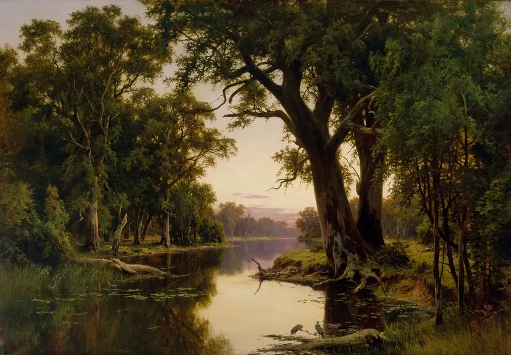 A billabong of the Goulburn, Victoria, by Henry James Johnstone 1835-1907