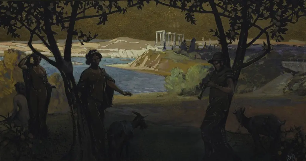 Mural Sketch, Pastoral Study, No. 1, by Henry Keller