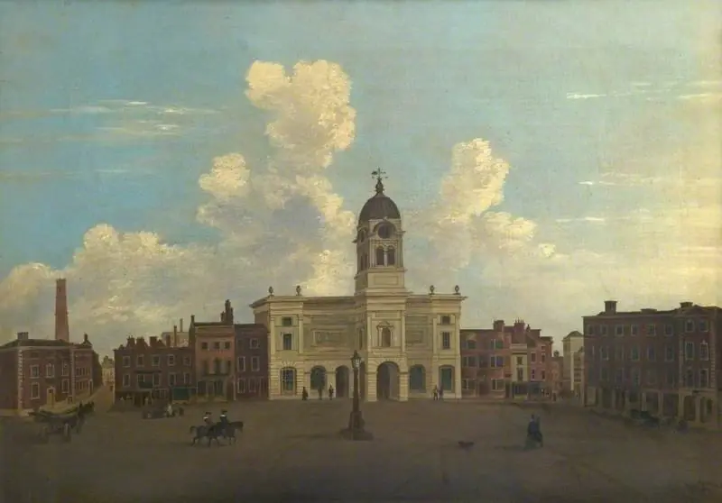 View of the Market Place, Derby, by Henry Lark Pratt
