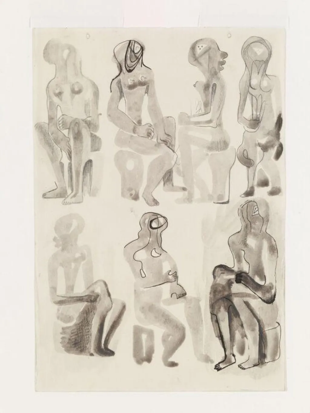 Ideas for Sculpture: Seated Figures, by Henry Moore, 1931