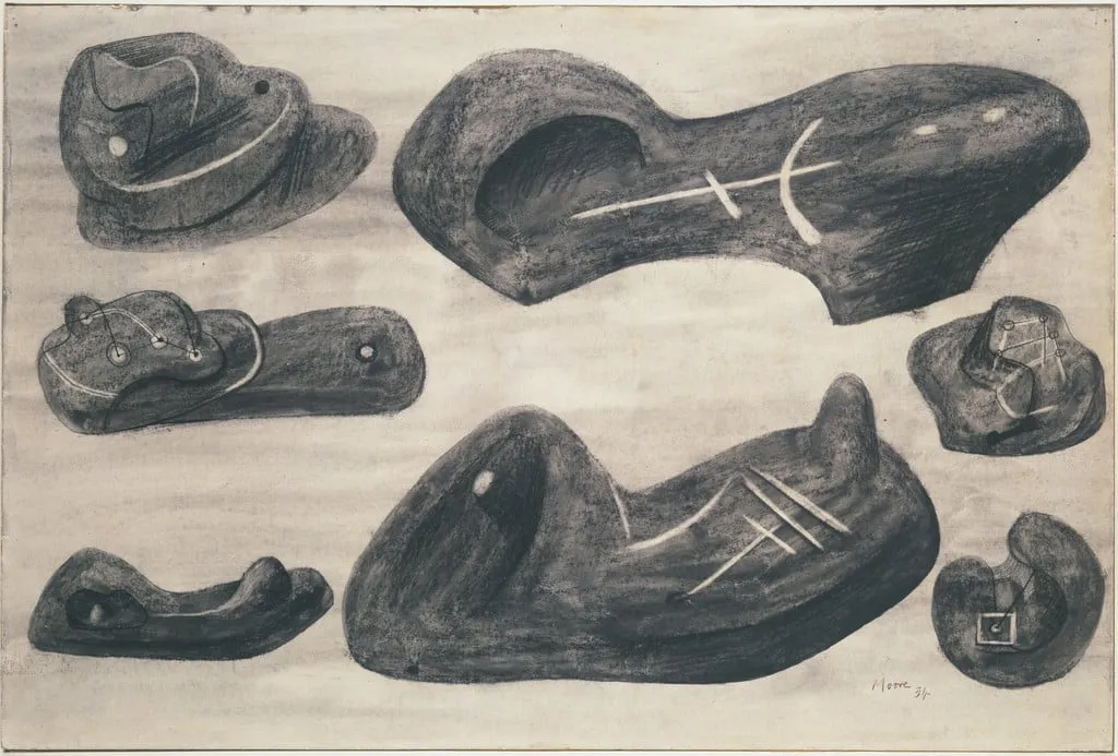 Untitled, by Henry Moore, watercolor, 1934