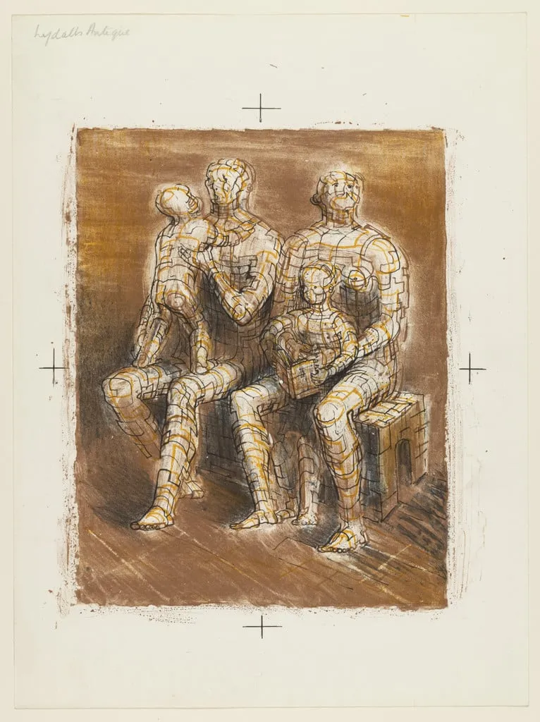 Untitled, by Henry Moore, ink, 1950