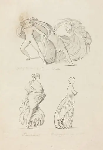 Drapery, Three Figures, a Bacchante and Two From Nature, by Henry Noel Humphreys